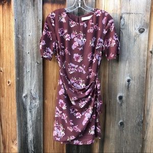 ASTR The Label Floral Wrap Midi Dress Burgundy